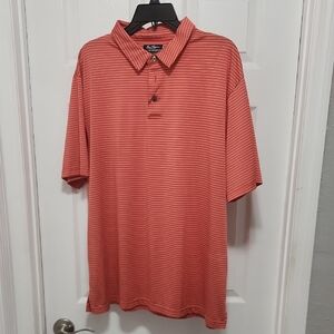 Hogan Men's Polo Shirt - Coral Stripes